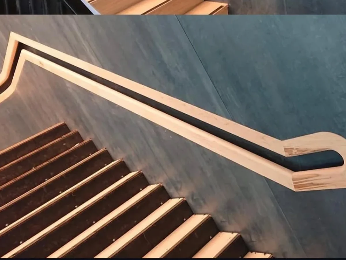 Timber handrail restoration before repair
